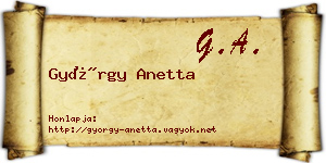 György Anetta névjegykártya